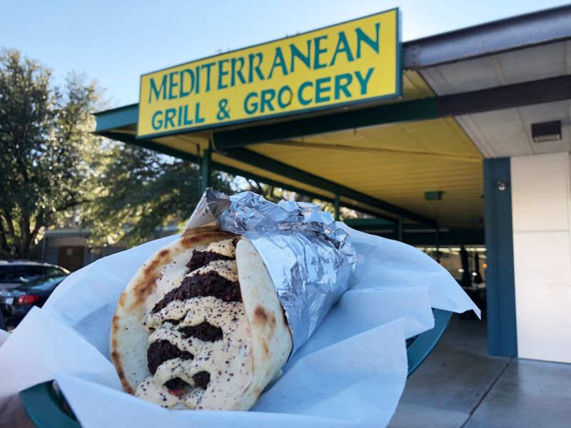 The exterior of Durham's Mediterranean Grill and Grocery