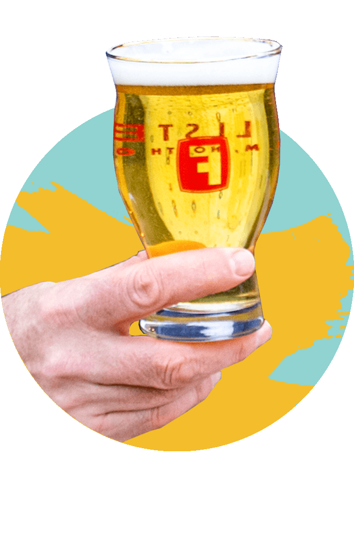 A glass of Fullsteam beer