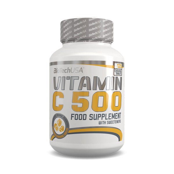 Resultado de imagen de VITAMINA C 500 mg BIOTECH USA 120 tabletas masticables